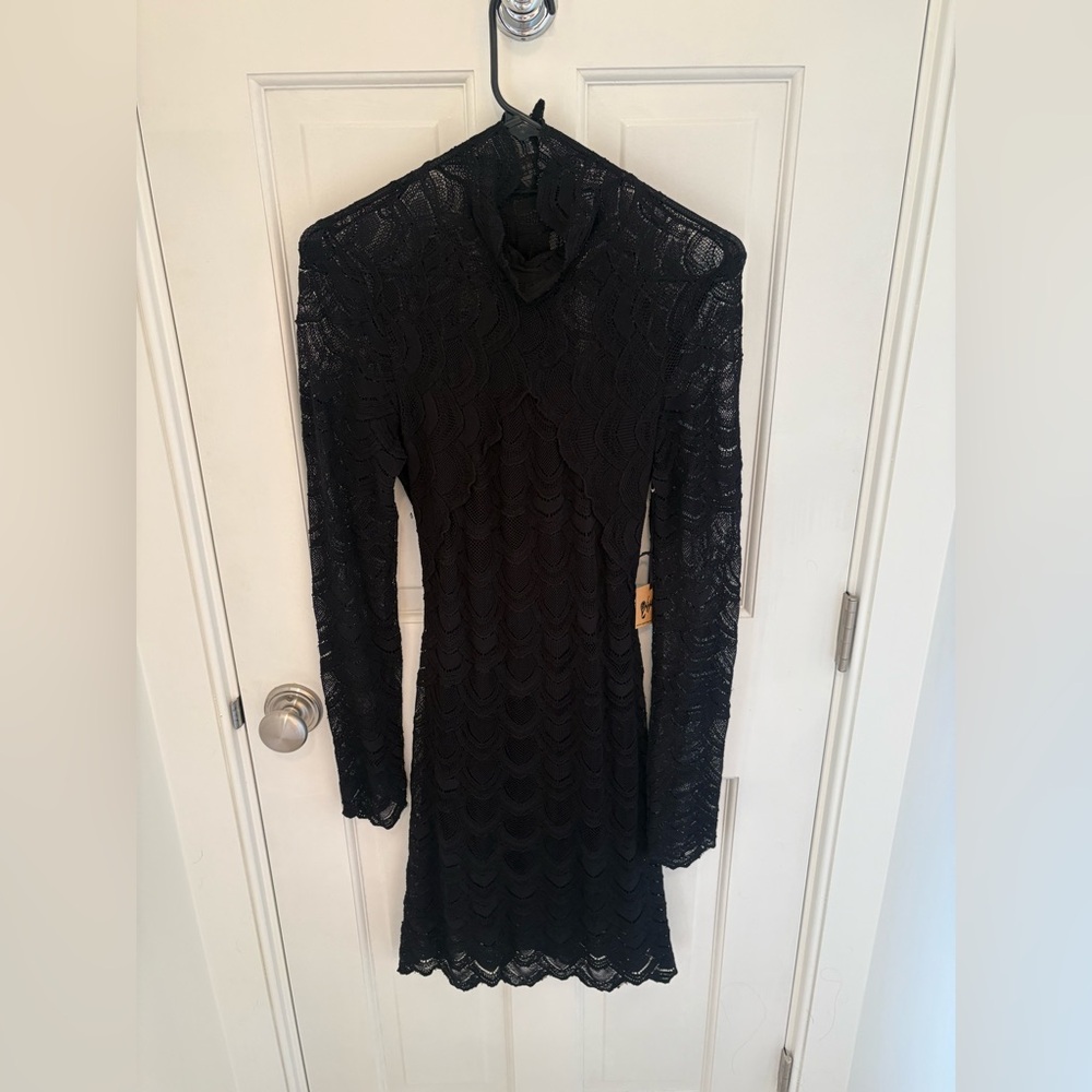 Nightcap Black Lace Long Sleeve Mini Dress size 4